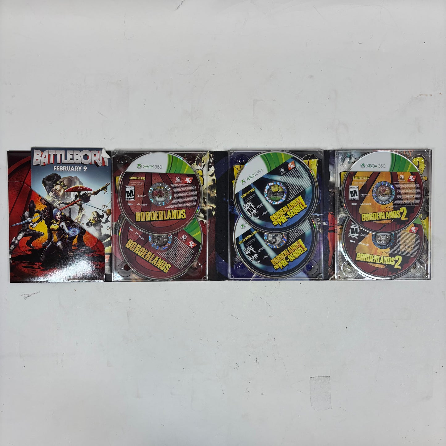 Borderlands Triple Pack (Xbox 360, 2015) Complete
