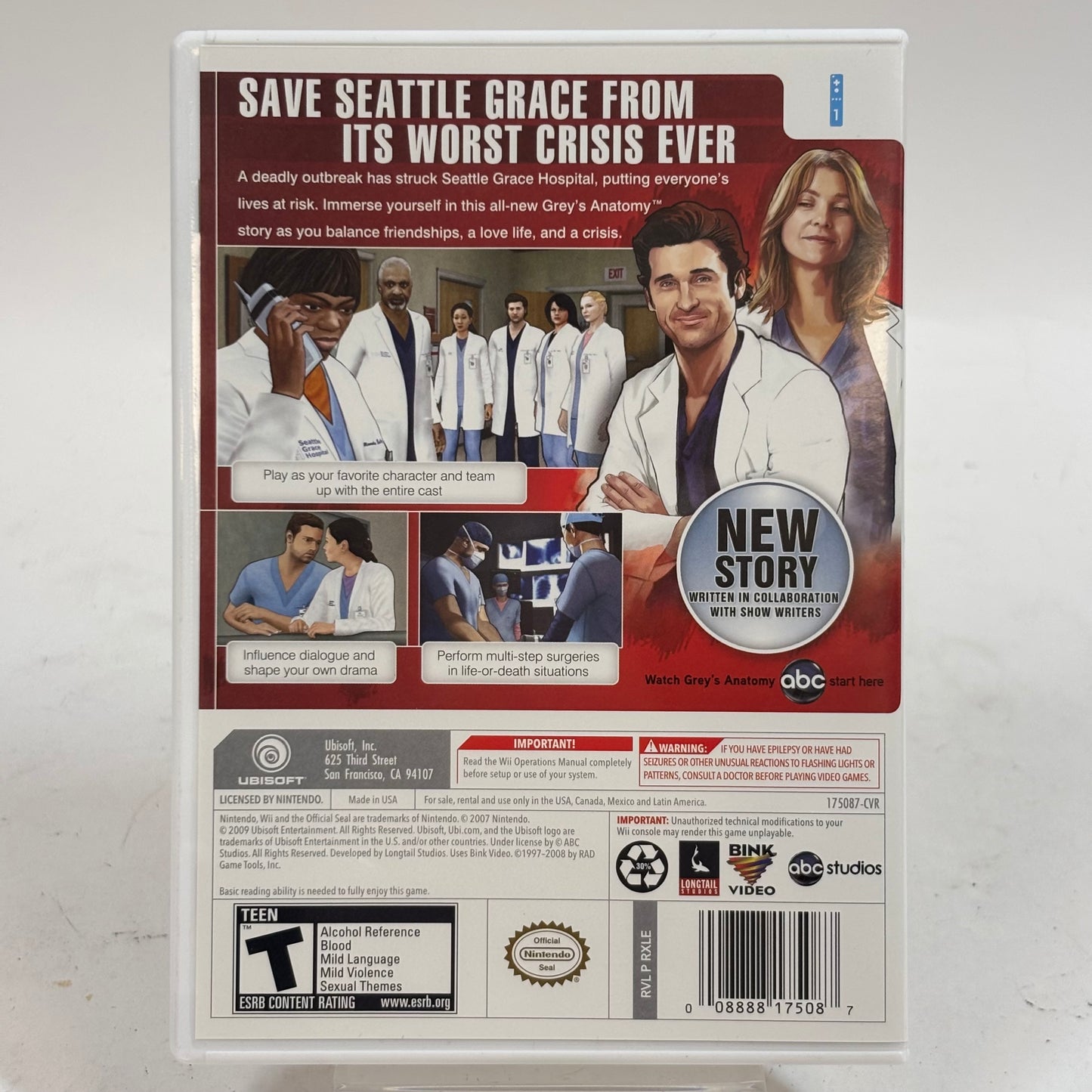 Grey's Anatomy The Video Game (Wii, 2009)