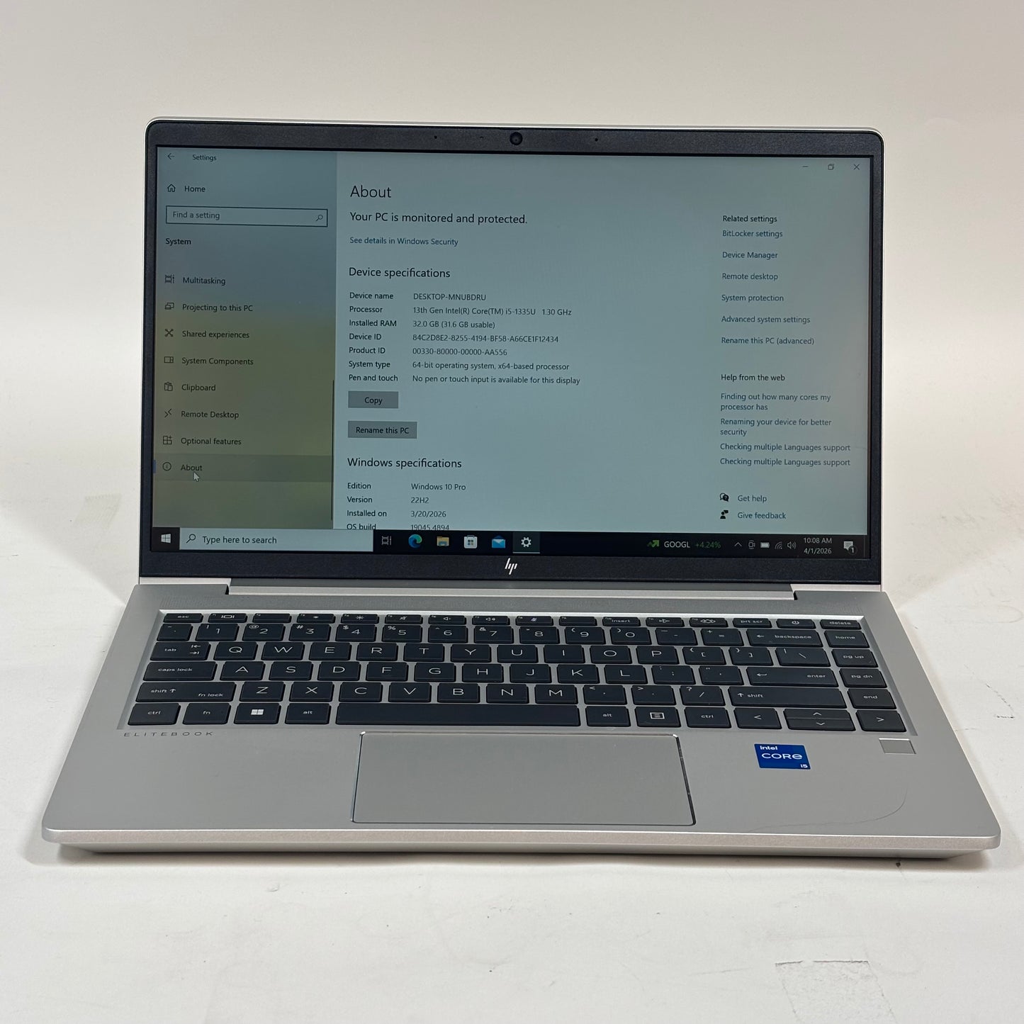 HP EliteBook 736H9AV 14" i5-1335U 1.3GHz 32GB RAM 1TB SSD