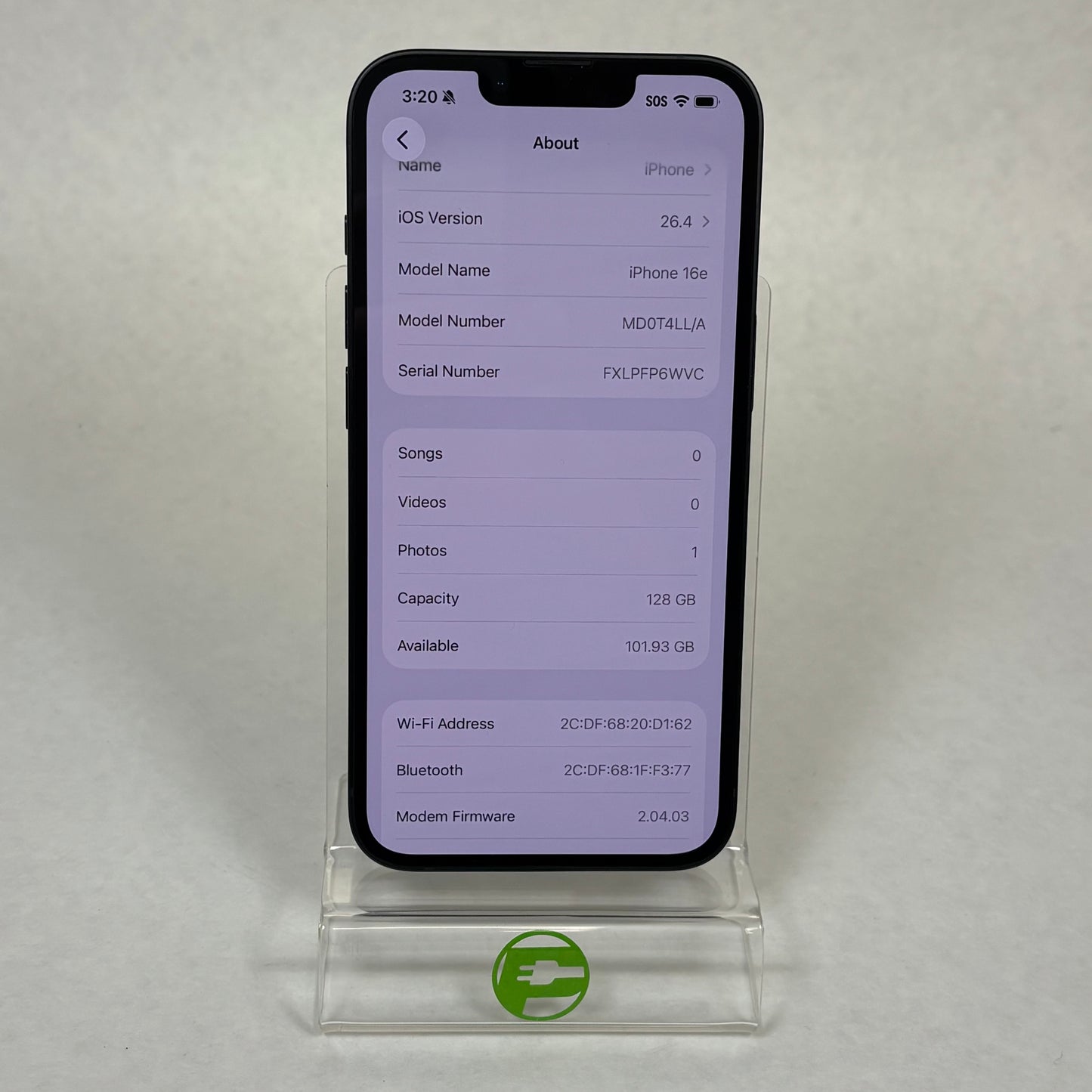 Factory Unlocked Apple iPhone 16e 128GB Black MD0T4LL/A