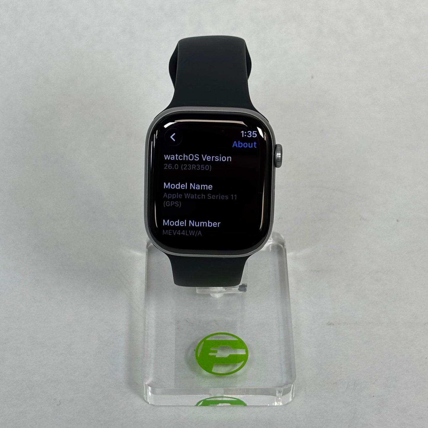 GPS Only Apple Watch Series 11 46MM Space Gray Aluminum Sport Band MEV44LW/A