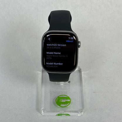 GPS Only Apple Watch Series 11 46MM Space Gray Aluminum Sport Band MEV44LW/A