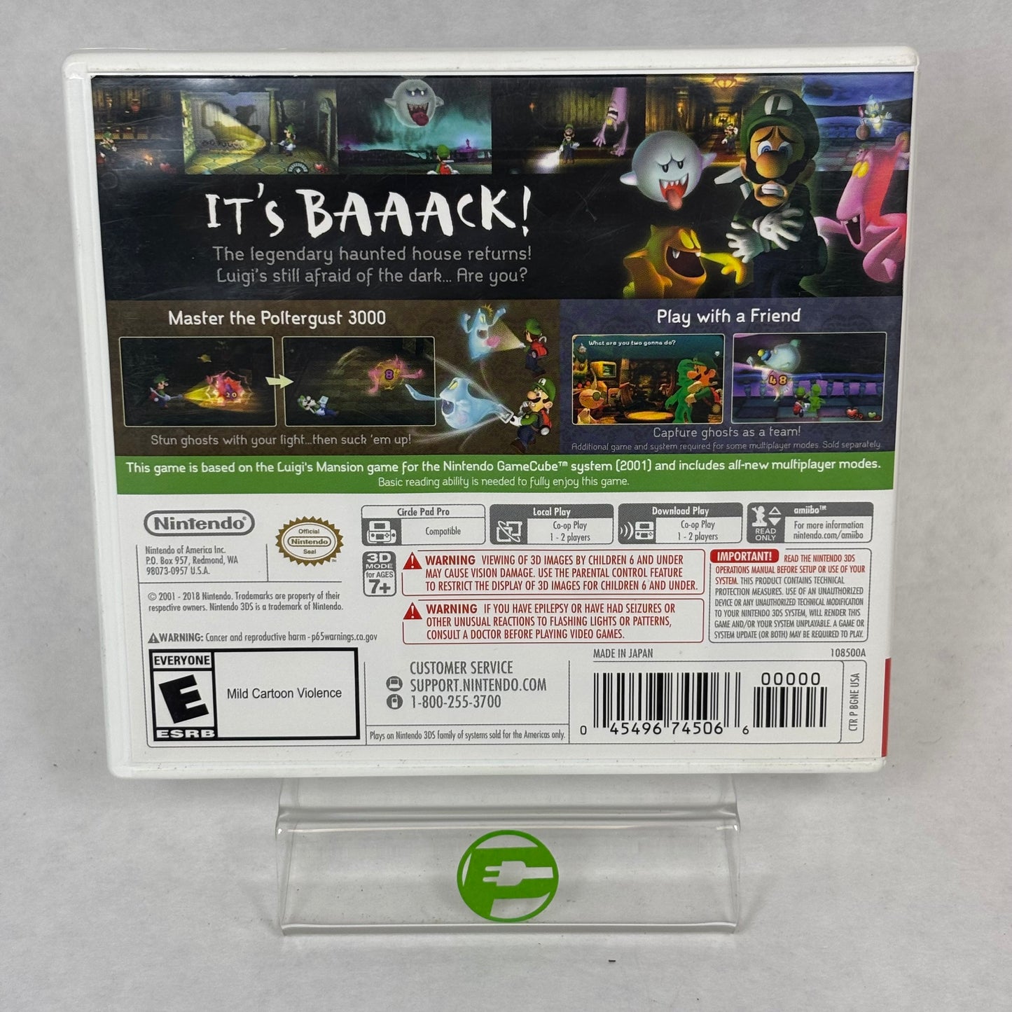 Luigi's Mansion (Nintendo 3DS, 2018) Complete