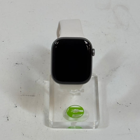 GPS Only Apple Watch Series 11 46MM Slate Aluminum White Sport Band MEUX4LW/A