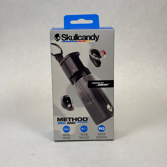 New Skullcandy Method 360 ANC Noise Cancelling Wireless Earbuds  Black S2MTW