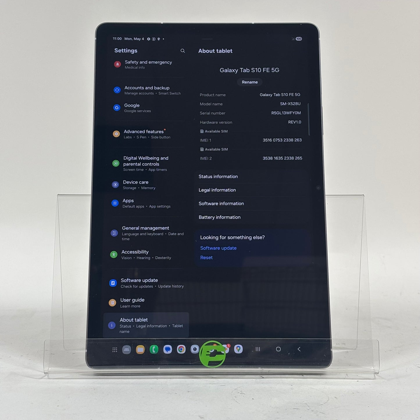 Verizon Samsung Galaxy Tab S10 FE 5G 10.9" 128GB Silver SM-X528U