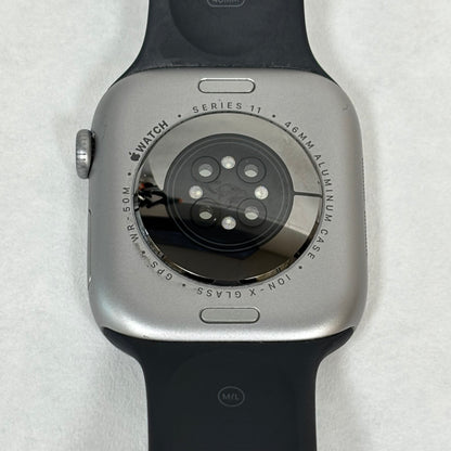 GPS Only Apple Watch Series 11 46MM Space Gray Aluminum Sport Band MEV44LW/A