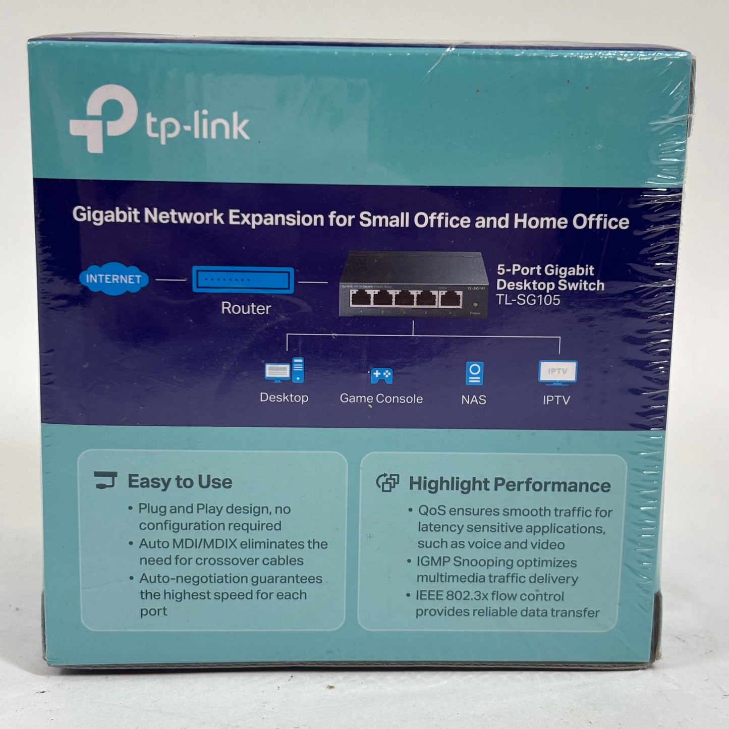 New TP-Link TL-SG105 5-Port Gigabit Desktop Switch TL-SG105