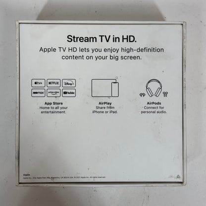 Apple TV HD 4th Gen 32GB Digital HD Media Streamer MHY93LL/A WiFi + Ethernet
