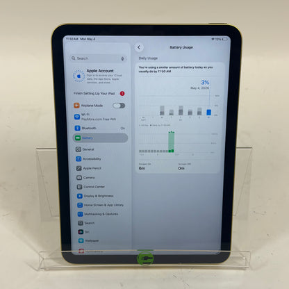 WiFi Only Apple iPad 10th Gen 64GB Yellow NPQ23LL/A