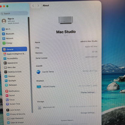2023 Apple Mac Studio M2 Max 30 Core 3.5GHz 32GB RAM 512GB SSD A2901
