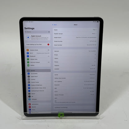 Unlocked Apple iPad Pro 12.9" 3rd Gen 64GB Space Gray MTHL2LL/A