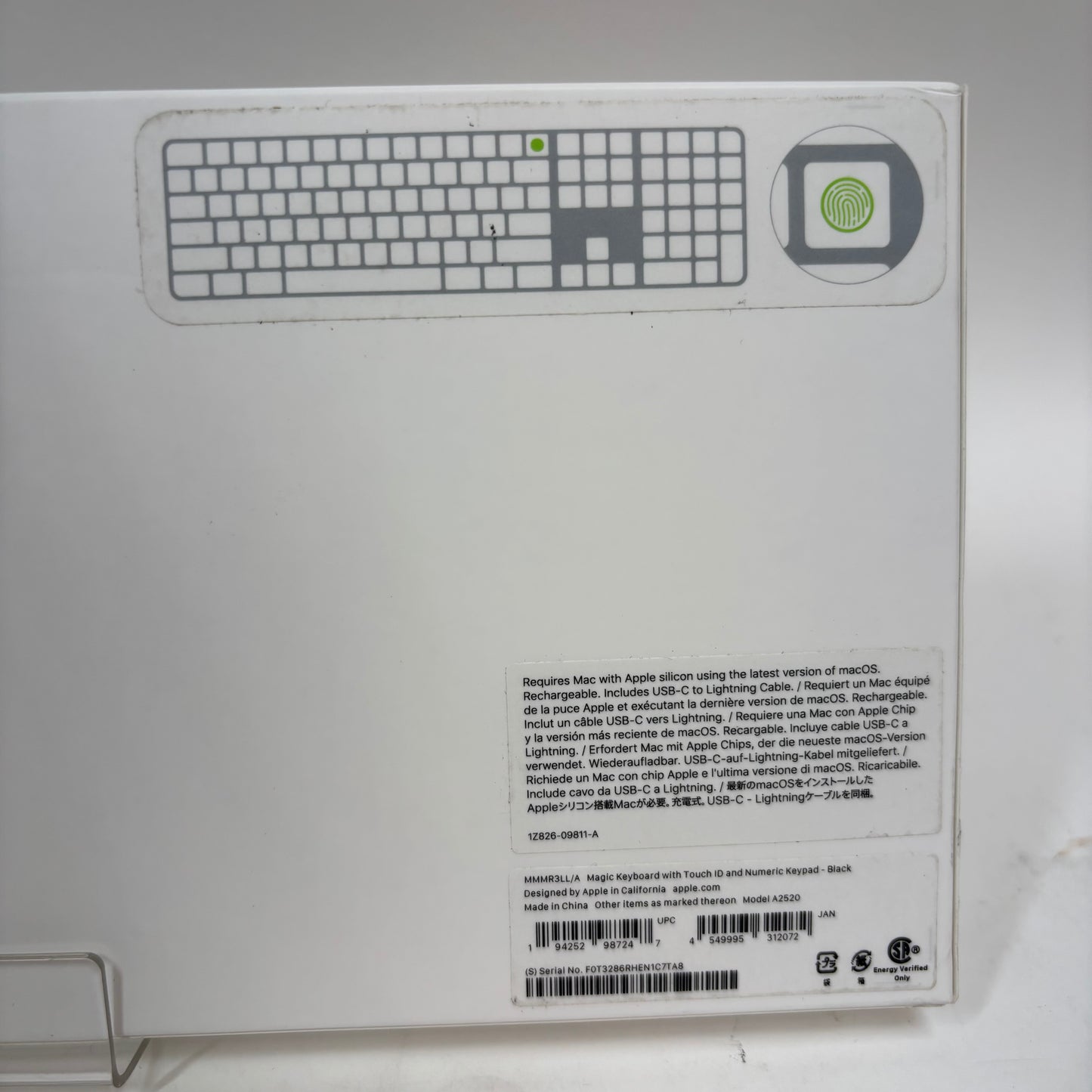 New Apple Magic Keyboard 2 with Touch ID and Numeric Keypad A2520 Silver